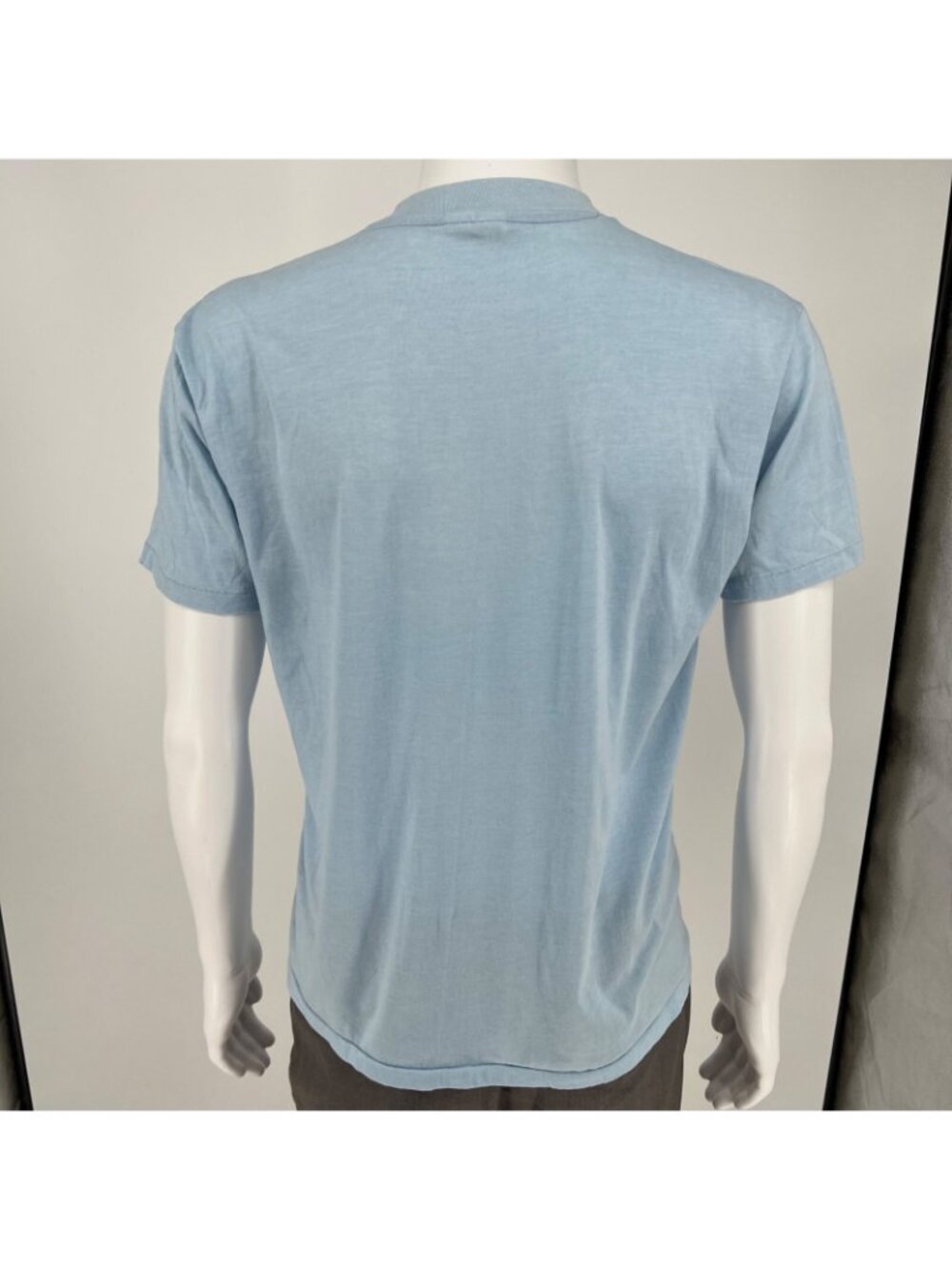 Vintage 1980s Hanes Light Blue Cotton/Poly ASL "Gisela" T-Shirt (Large) - Picture 3 of 13
